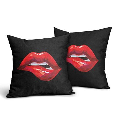 China Mordern Precious Pure Canvas Hot Fine Workmanship Red Lips Tile Case for sale