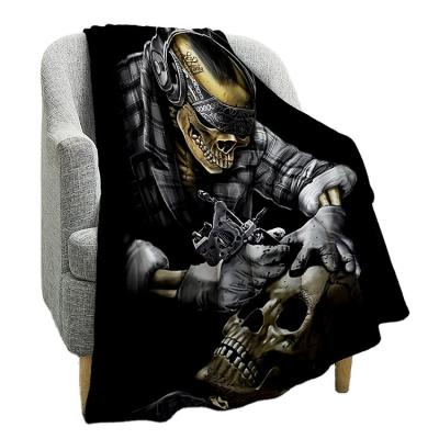 China Modern Gothic Style Print Throw Skull Blanket For Adults Gift for sale