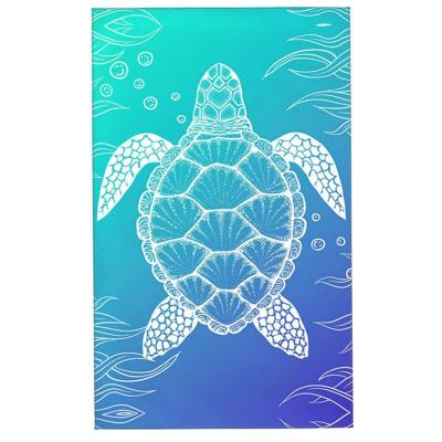 China Skin Friendly And Water Absorbent Chic Underwater Sea Turtle Hand Towels For Bathroom for sale