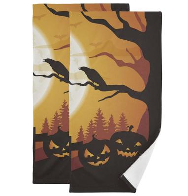 China Skin Friendly And Weak Water Absorbent Halloween Pattern Easy To Absorb Soft Water Towel for sale