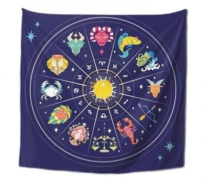 China Constellation Tapestry Custom Printing Blue Constellation Pattern Turntable Low MOQ Wall Tapestry For Decor for sale