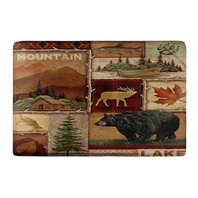 China Retro Large Size Cute Cartoon Style Elk Bedroom Cabin Bear Animal Bath Mat Rubber for sale