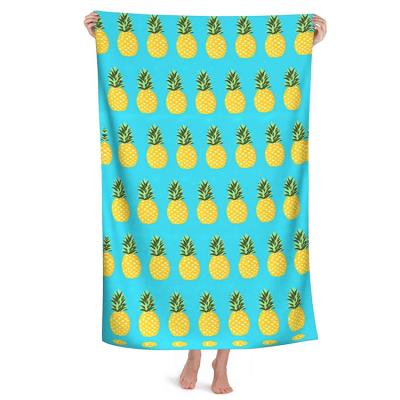 China QUICK DRY Quick Release Sand Microfiber Green Pineapple Free Towels For Adults And Kids for sale