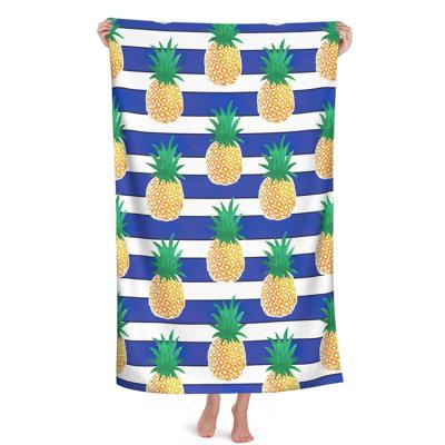 China QUICK DRY Microfiber Pineapple Kids Stripe Beach Towel Quick Dry Outdoor for sale