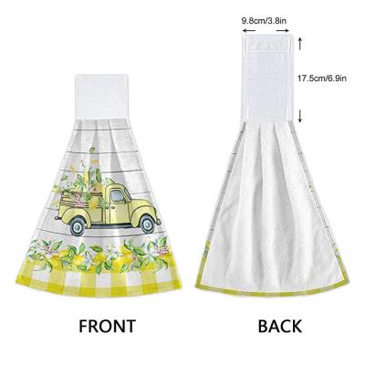 China Sale Lemon Summer Truck Hangable QUICK DRY Fresh Cheap Recycled Custom Top Hand Towel for sale