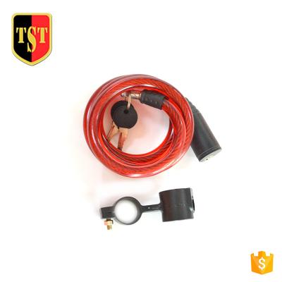 China Iron Cheap Black Wire Motorcycle Bike Bicycle Cable Key Lock for sale