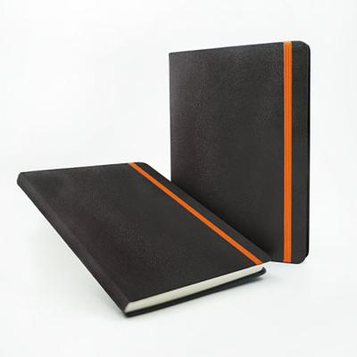 China Luxury Custom Logo A5 Hardcover Soft Cover PU Leather Notebook with Elastic Strap for sale