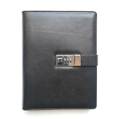 China PU Cover Customized Magnetic Leather Diary Lock Diary Notebook With Code Lock for sale