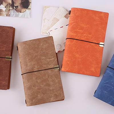 China Mini Wholesale Travel Leather Notebook Travel Diary Handmade Soft Leather Notebook for sale