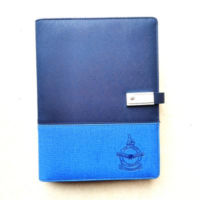 China PU Leather Magnetic Planner Agenda Diary Notebook with Power Bank and USB Flash Drive for sale