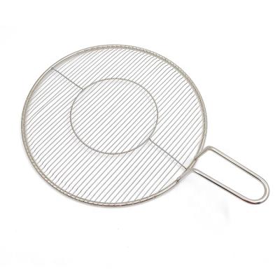 China Corrosion Resistance Round BBQ Wire Mesh , BBQ Grill Mesh With Handle for sale