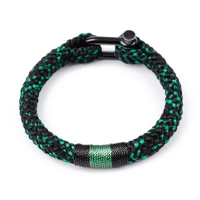 China Outdoor LONGJIE 2021 Polyester Rope Bracelet Fashionable Casual/Sports Jewelry Handmade Bracelet For Men for sale