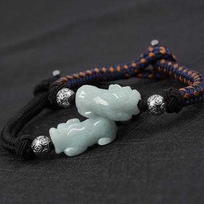 China LONGJIE jade wholesale pixiu handmade fengshui braided rope bracelet for men accept custom made for sale