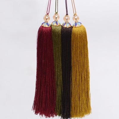 China LONGJIE 13CM Colorful Curtain Tassel Tiebacks Curtain Tassels With Crystal Bead for sale