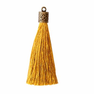 China LONGJIE mobile phone wholesales factory price Chinese knot bronze tassel color pure hand hanging ear weave flow for sale