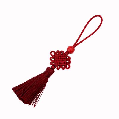 China LONGJIE fashionable handmade nylon chinese knot with tassel for decoration for sale