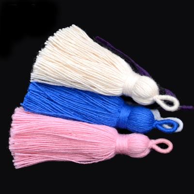 China LONGJIE Curtain Factory Wholesale Long-staple Cotton New Design 6.5cm Tieback Cotton Tassel For Hat And Cue Accept Customized for sale