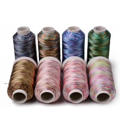 China LONGJIE 210D Rainbow Polyester High Temperature Resistant Yarn For Tassel Weaving Crafts And Fringe for sale