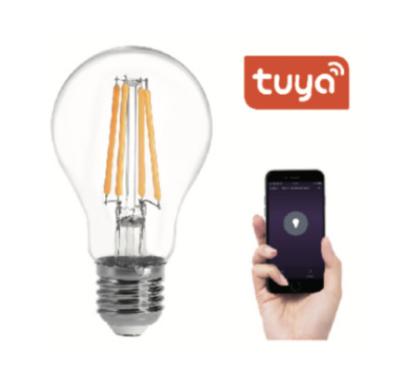 China Hot Tuya App Decoration E27 A60 Tuya Filament Smart Phone Retro Control A60 Dim 9 Watt Led Bulb for sale