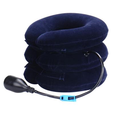 China Easy-operate Three Layers Cervical Traction Apparatus Full Velvet Inflatable Cervical Tube Single Neck Cervical Traction for sale