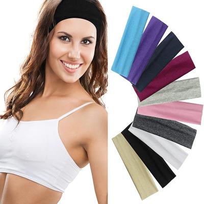 China Adjustable Breathable Pure Outdoor Sports Fitness Headband Accessories Yoga Hair Elastic Band Sports Color Elasticity Sweat-absorbent Headband for sale