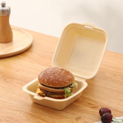 China Freshness Retention Heavy Duty Quality To Go Food Boxes Biodegradable Foam Hinged Cornstarch Container for sale