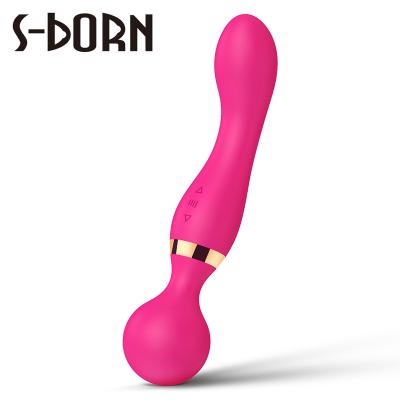 China 360 Degree Massage Rotation Vibrating Wand G Spot Massage Stick S-Born Dual 360 Degree Massage Rotation Vibrators For Women Female Sexy Clit Vibrator for sale