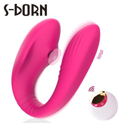 China S-Born Rechargeable Remote Control Clitoral and G-spot Vibrator, Remote Control Couples Vibrator Clitoris Spot Stimulator for Men and Women for sale