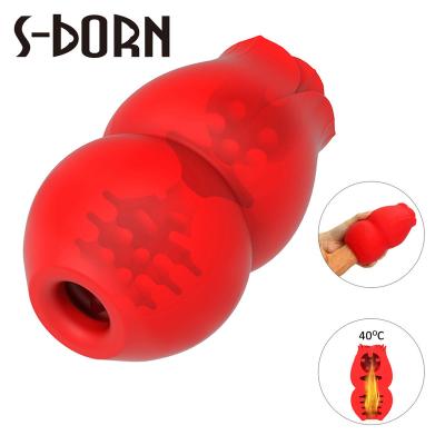 China Sex Toy For Man Realistic Rose USB Heating Masturbator Sex S-Born Adult Toys Heating Cup Male Masturbation Machine For Men for sale