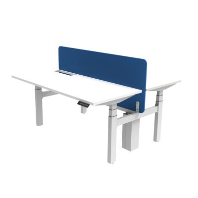 China Double Engine 3-Stage Adjustable Sit-Rack Electric View Desk Back-to-Back Adjustable Computer Tables (Height) for sale