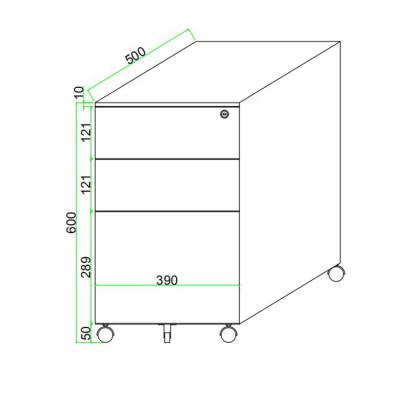 China Removable Steel Drawer Filing Cabinet Mobile Office Equipment for sale