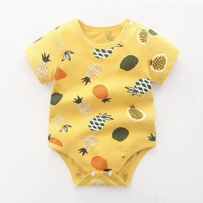 China 100% Cotton Children's Clothing Baby Short Sleeve Rompers Newborn Triangle Jumpsuit Romper for sale