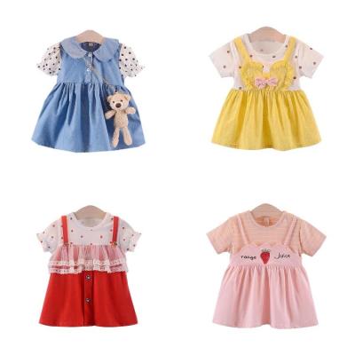 China Wholesale Washable Designer Baby Clothes Autumn Fluffy Print Casual Organic Cotton Kids Babies Smocked Dresses for sale