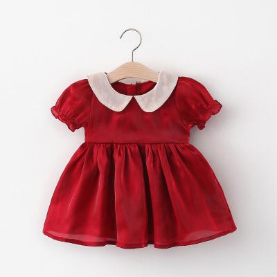 China Wholesale Washable Summer Casual Cute 100% Cotton Newborn Babies Dress With Ruffle for sale