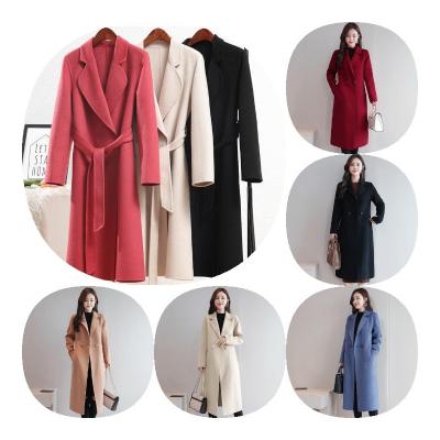 China Wholesale-breathable new fashion autumn and winter lace lapel solid color woolen coat women's high-quality clothing for sale