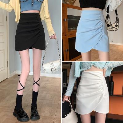 China 2022 Wholesale New Arrival Women's Black Empire Waistline Women's Mini Skirt Pleated Skirt School Girl Breathable Skirt Suit for sale