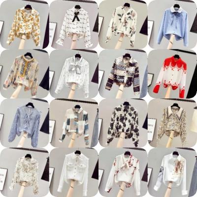 China 2021 new fall fashion retro silk blouse wholesale anti-shrink buckle silk blouse white for sale