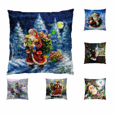 China Wholesale PORTABLE Christmas Creative Holiday Cushion Cover Lantern LED Outlet Factory Polyester Pillow Cover for sale