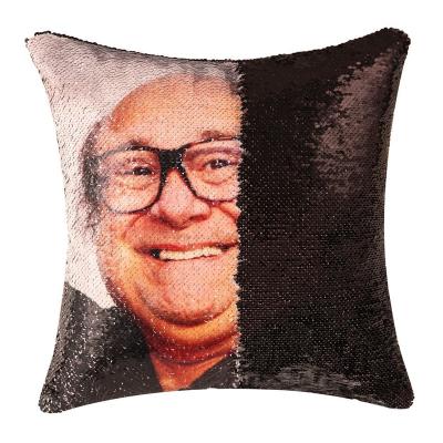 China Viable Hot Selling Custom Character Printing Sequin Cushion Cover Home Decoration Pillow Case for sale