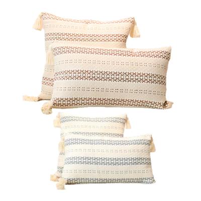 China 2021 New Products Sustainable Home Bohemian Style Cotton Jacquard Striped Cushion Cover for sale