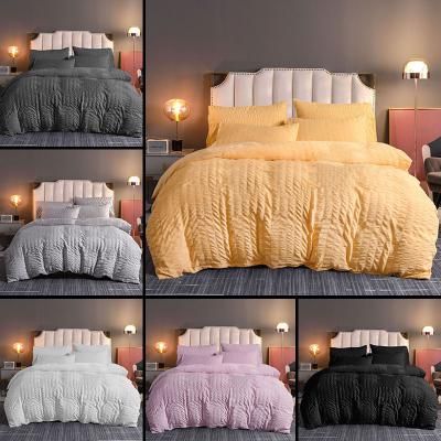 China Hot selling 100% pure anti-pilling Amazon cotton seersucker polyester bedding set new product recommendation for sale