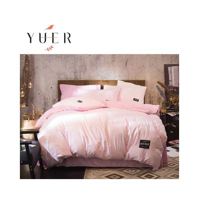 China OEM Cost-effective warmful hypoallergenic pure color duvet cover 100% cotton velor crystal bedding sets for sale