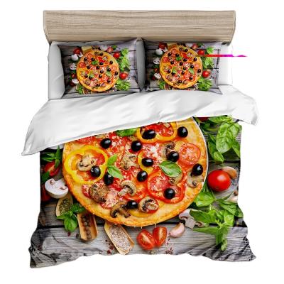 China 2021 Nondisposable 3D Style Cake Fast Food Printed 3 Piece Bedding Sets for sale