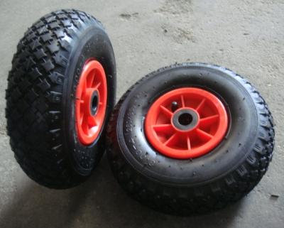 China Construction Material Shops 3.00-4 Pneumatic Rubber Wheel And Plastic Rim 260x85 for sale