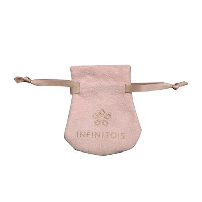 China Security Innovative Latest Products Pink Velvet Drawstring Jewelry Bags With Logo Custom for sale