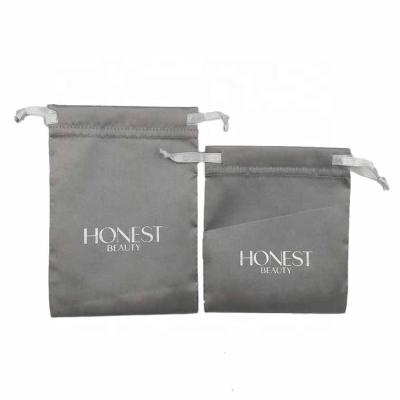 China Factory Wholesale Safety 12x20cm Travel Satin Drawstring Makeup Bag for sale