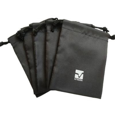 China 2021 new fashionable security products waterproof black nylon drawstring bags for cosmetics for sale