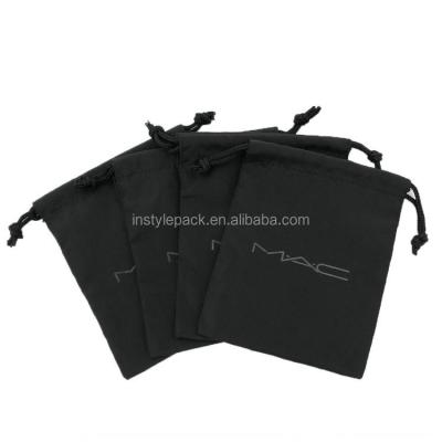 China Recyclable Black Nylon Drawstring Gift Bag For Cosmetics for sale