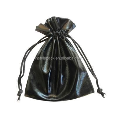 China Safety Drawstring Black Metallic Nylon Gift Bags Wholesale for sale