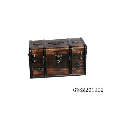 China 20*11.5*12.5 Firwood Polished Reclaimed Wood Storage Chest for sale